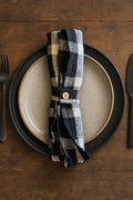 Midnight Check Linen Napkin