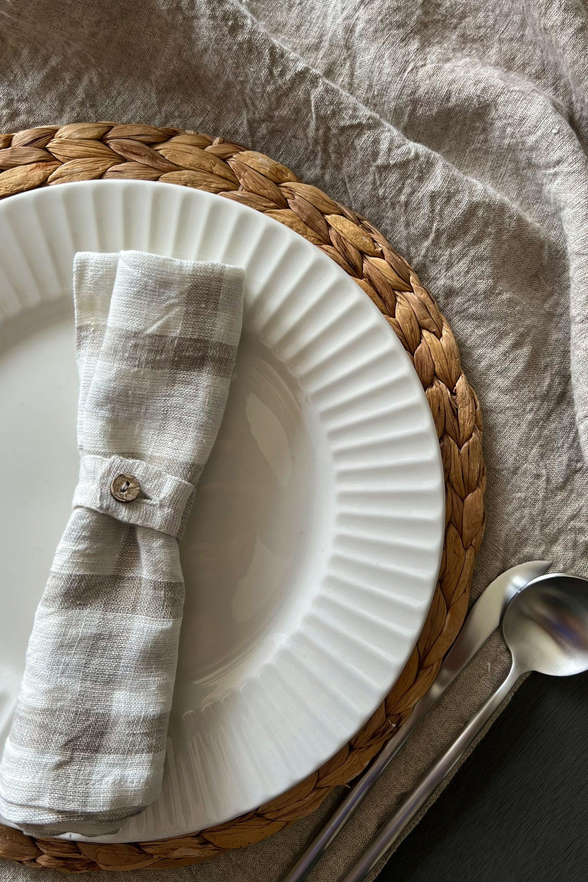 Dune Check Linen Napkin