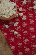 Crimson Bloom Cotton Runner