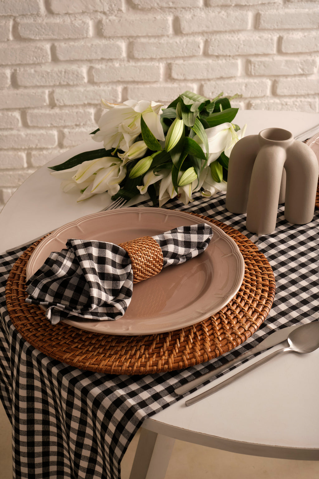 Classic Check Linen Blend Runner