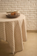 Terra Stripe Linen Blend Table Throw