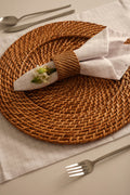 Windowpane Check Linen Blend Napkins - Set of 8