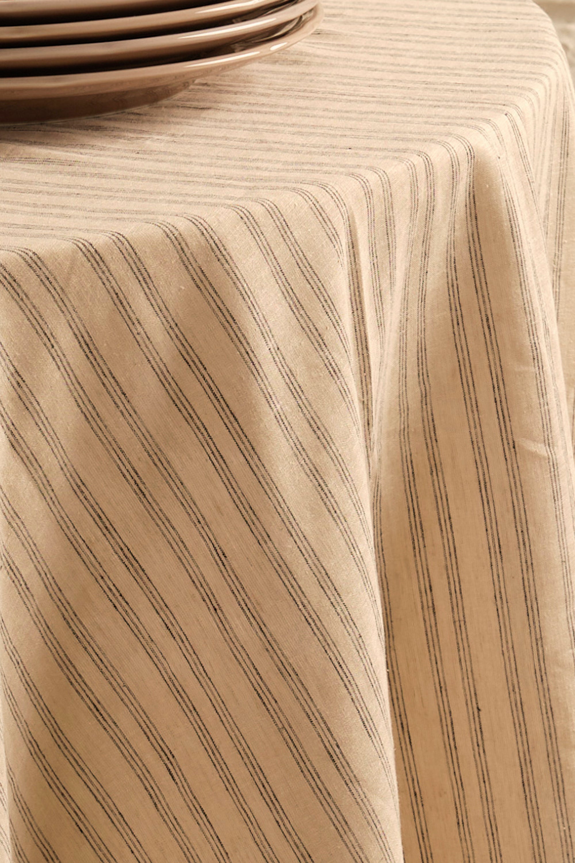 Terra Stripe Linen Blend Table Throw