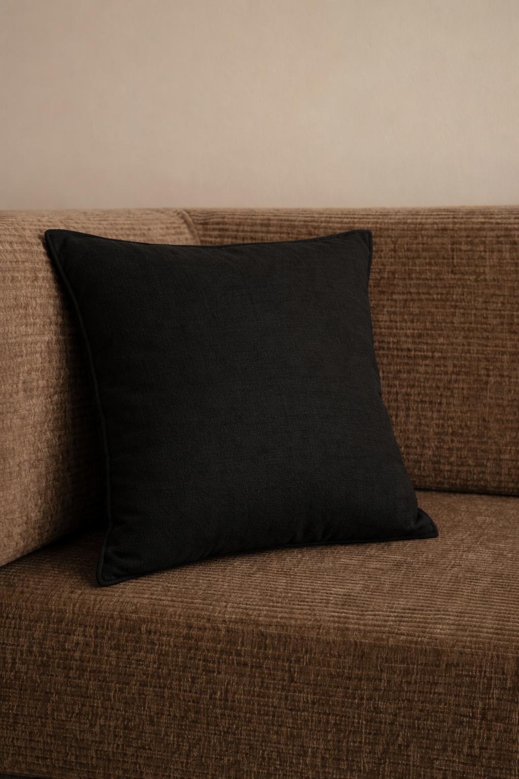 Black Linen Blend Cushion Covers - Set of 2