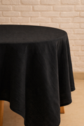 Black Linen Blend Table Throw