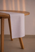 Windowpane Check Linen Blend Runner